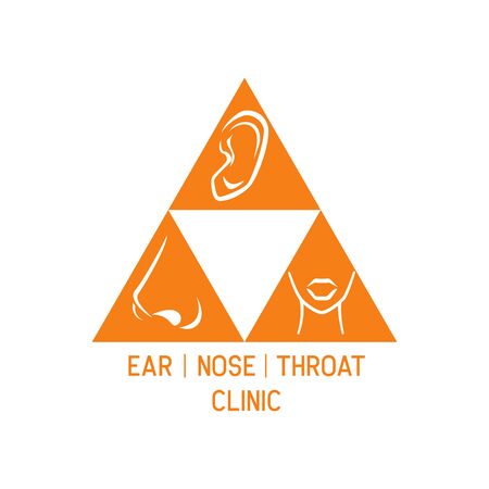 ear nose throat (ENT) logo for Otolaryngologists  clinic concept. vector illustrationのイラスト素材