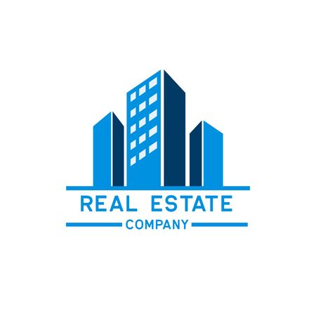 real estate logo isolated on white background. vector illustrationのイラスト素材