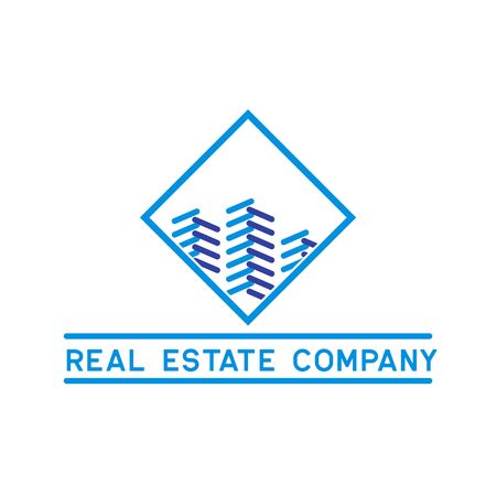 real estate logo isolated on white background. vector illustrationのイラスト素材