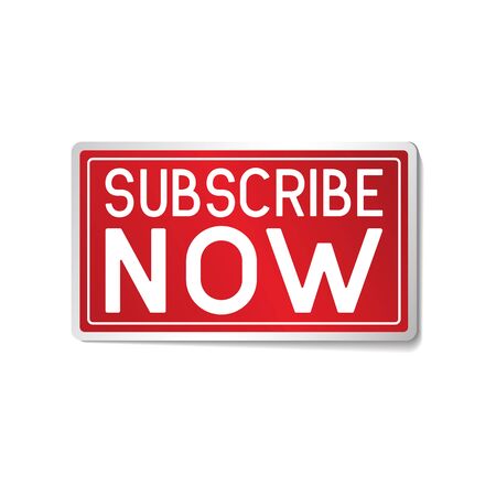 subscribe button label on white background. vector illustrationのイラスト素材