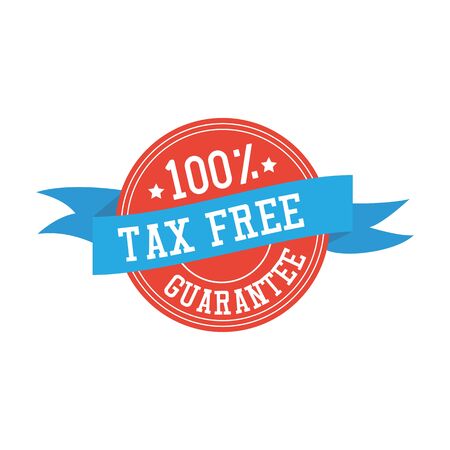 tax free sticker on the background. vector illustrationのイラスト素材