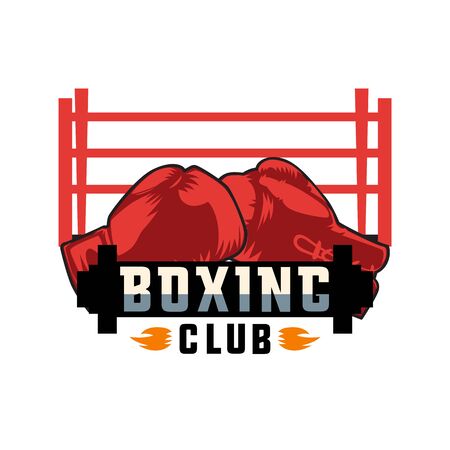 boxing logo on white background, vector illustrationのイラスト素材