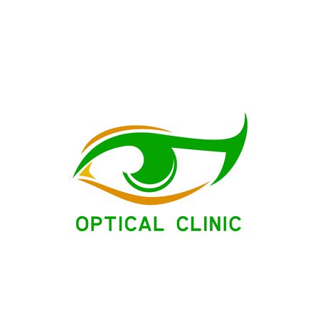 eye clinic / ophthalmic clinic / ophthalmology / optometrist logo on white background, vector illustrationのイラスト素材