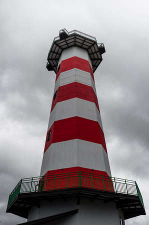 Lighthouse with red and white stripes on the way to Boquete, in the highlands of Chiriqui, Panama. World Tourist Attractionsのeditorial素材