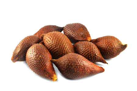 salak fruits isolated / ripe of salak tropical fruit of snake isolated on white background - Salacca or zalacca tropical fruitの写真素材
