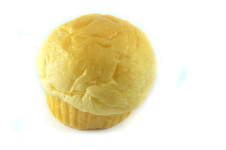 Cup Cake isolated / round bread of plain muffins style cake for snack isolated on white backgroundの写真素材