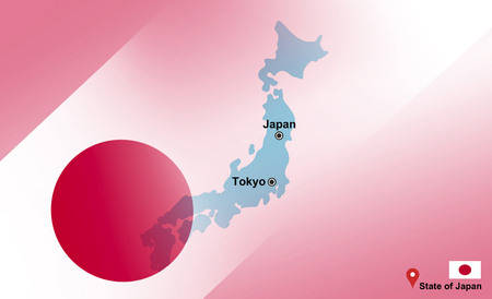 Japan map and Tokyo with location map pin and Japan flag on map travel of Asia - State of Japanの写真素材