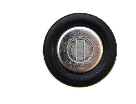 key slot old car / Key hole car door isolated on white backgroundの写真素材