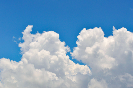 blue sky background / beautiful cloud clear sky on bright day in summer skyの写真素材