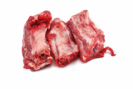 pork ribs raw isolated on white background / pork boneの写真素材