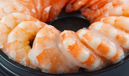 Fresh shrimp cocktail isolated on white background / Shrimp freezeの写真素材