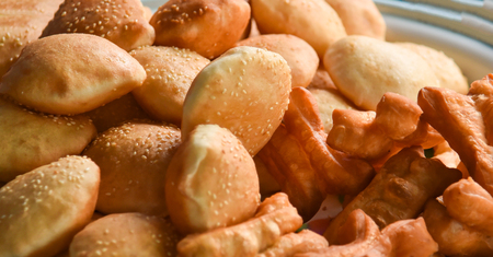 deep fried doughstick with sesame for snack / chinese bread stick