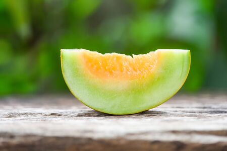 Cantaloupe Melon Muskmelon Cucurbitaceae Sliced cantaloupe thai tropical fruit asian and flower on...