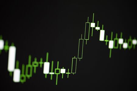 Stock graph charts on the stock market exchange price with investment of business financial digital...