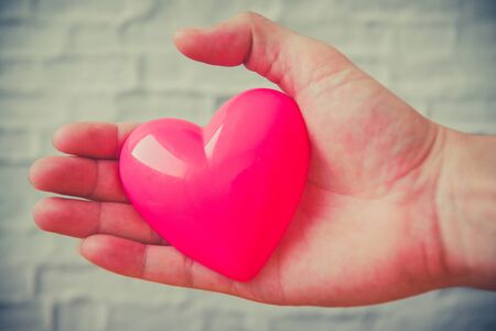 hands holding heart give love philanthropy donate help warmth take care valentines day / health care...