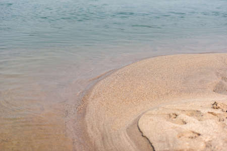 beach sea with sand nature blue water tropical beach on summer holidaysの写真素材