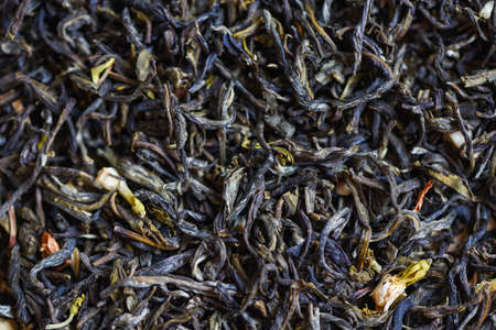 Chinese dry tea background, jasmine tea dried for brew tea, leaf black tea