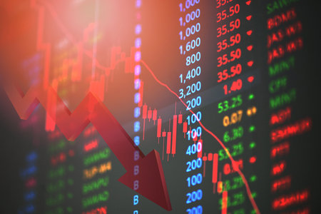 Stock market graph trading analysis investment financial, stock exchange financial or forex graph stock chart graph business crisis crash loss and grow up gain and profits win up trend growth moneyの写真素材