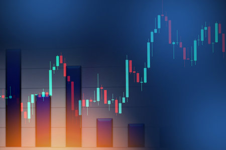 Stock market graph trading analysis investment financial, stock exchange financial or forex graph stock chart graph business crisis crash loss and grow up gain and profits win up trend growth moneyの写真素材
