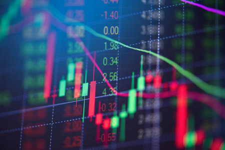 Stock market graph trading analysis investment financial, stock exchange financial or forex graph stock chart graph business crisis crash loss and grow up gain and profits win up trend growth moneyの写真素材