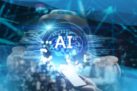 AI brain intelligent ai technology digital graphic design electronics AI machine learning of robot...