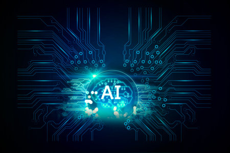 human create AI brain intelligent ai technology digital graphic design electronics AI machine learning of robot science and artificial intelligence technology innovation and and futuristicの写真素材