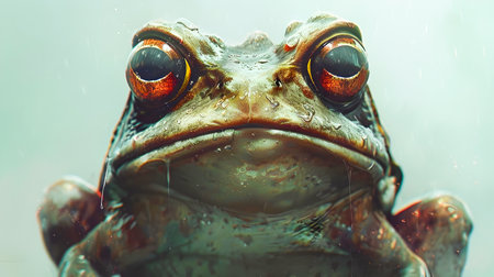 Captivating Close up Portrait of a Fascinating Amphibious Creature Revealing the Intricate Details and Unique Features of this Remarkable Inhabitant of the Natural Worldの素材