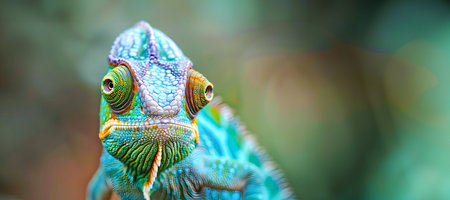 Mesmerizing Chameleon A Vibrant Reptile Showcasing Nature s Stunning through Its Intricate Patterns Vibrant Colors and Captivating Gazeの素材