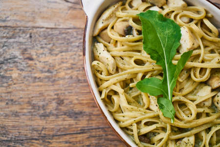 Delicious Italian Pasta on The Tableの写真素材