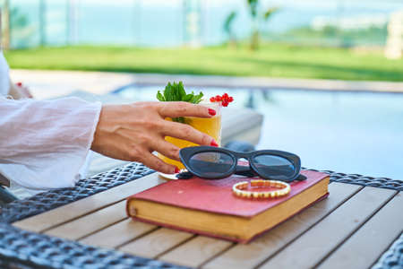 Delicious Tropical Cocktail and Summer Holidayの写真素材