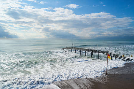 Pier and seascape backgroundのeditorial素材