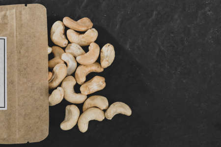 fresh and delicious cashews on the tableの写真素材