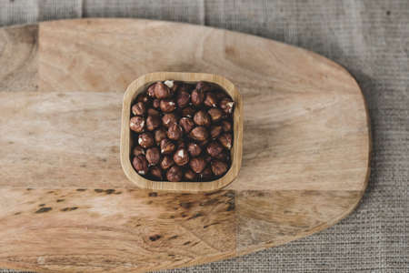 fresh and delicious hazelnuts on the table