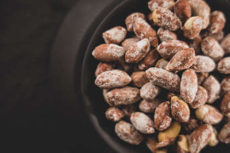 fresh and delicious peanuts on the tableの写真素材