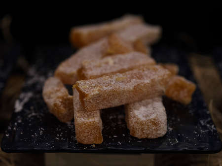 delicious Turkish delights in a market in Turkeyの写真素材