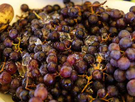 delicious and fresh grapes at the marketの写真素材