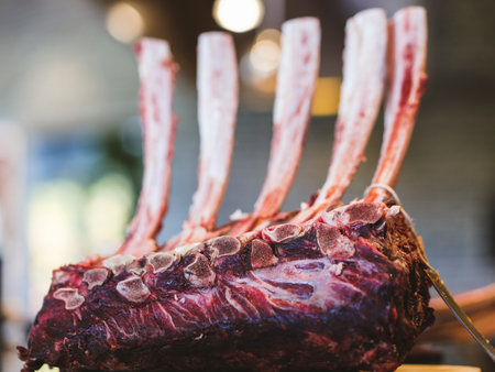 fresh beef in the kitchenの写真素材
