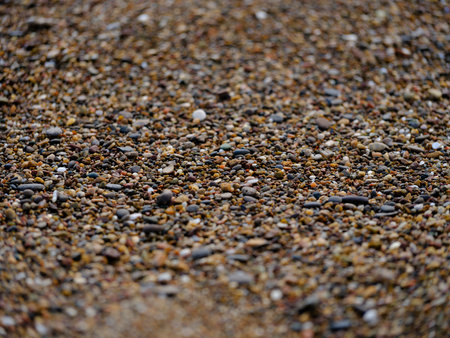 colorful pebbles on the beachの写真素材