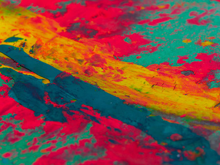 texture of colored paintsの写真素材