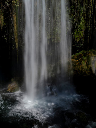 a waterfall in the mountains