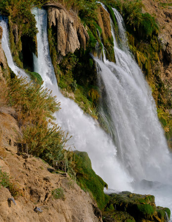 amazing waterfall in natureの写真素材