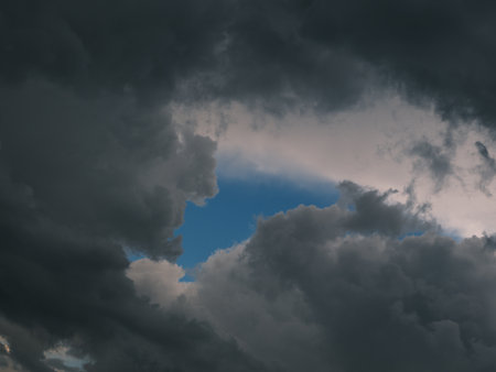 rain clouds in the skyの写真素材