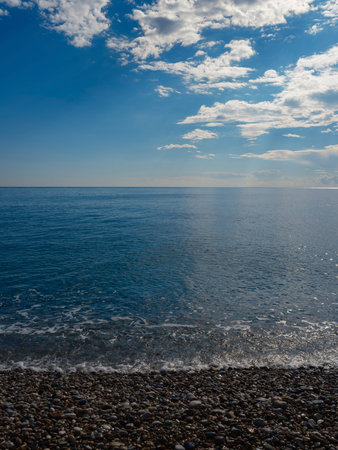 fluffy clouds and great sea viewの写真素材