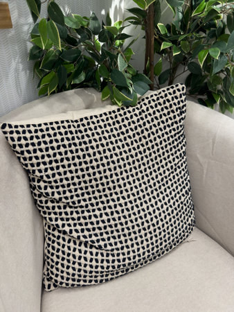 comfortable sofa and pillow at homeの写真素材