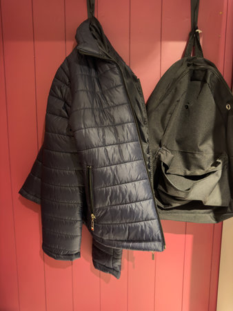 jacket and bag in the closetの写真素材