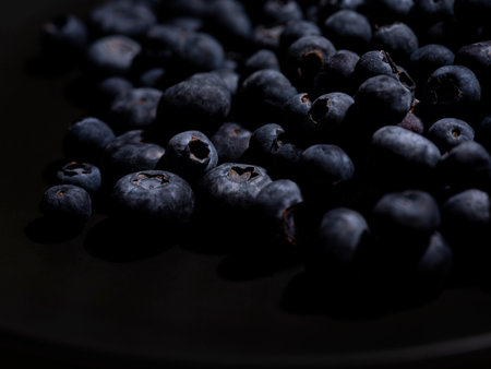 fresh and delicious blueberriesの写真素材