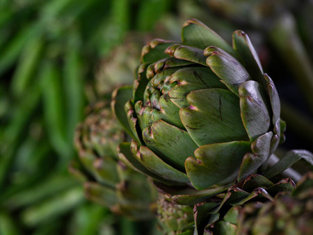 fresh artichokes at the market