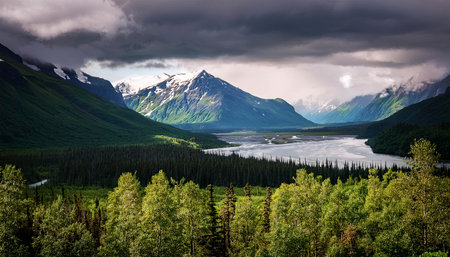 mountain and forestの素材