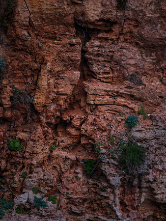 close-up of rocks along fault lineの写真素材