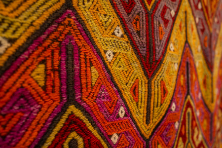 ornamental detail on antique rug